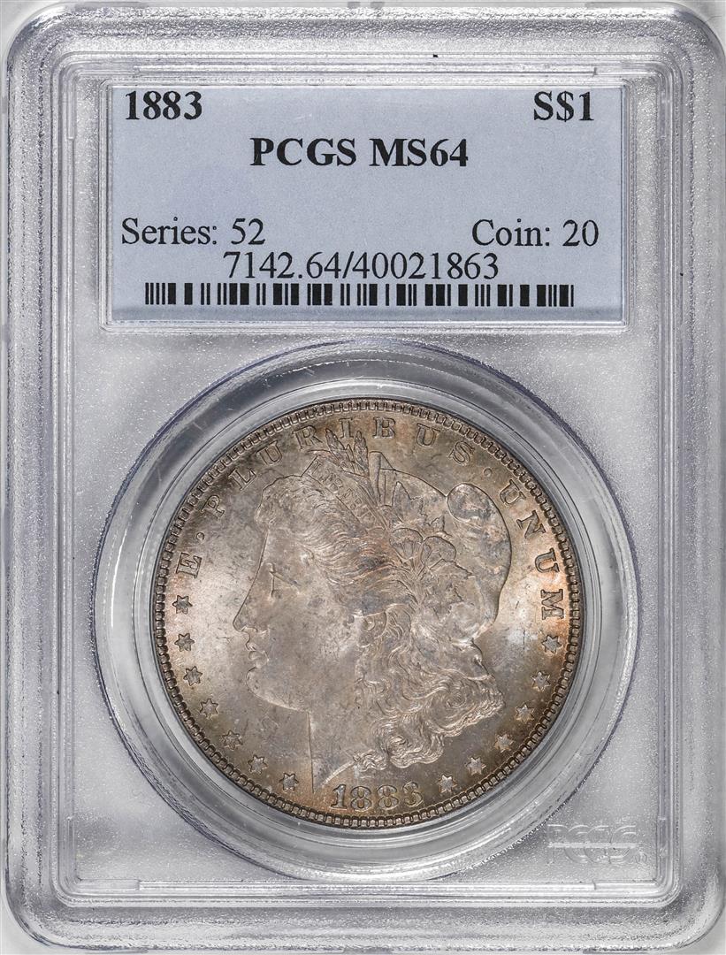 1883 $1 Morgan Silver Dollar Coin PCGS MS64: One 1883 $1 Morgan Silver Dollar Coin PCGS MS64. PCGS Graded.