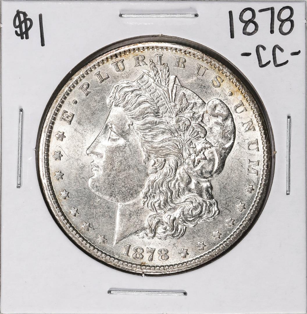 1878-CC $1 Morgan Silver Dollar Coin: One 1878-CC $1 Morgan Silver Dollar Coin.