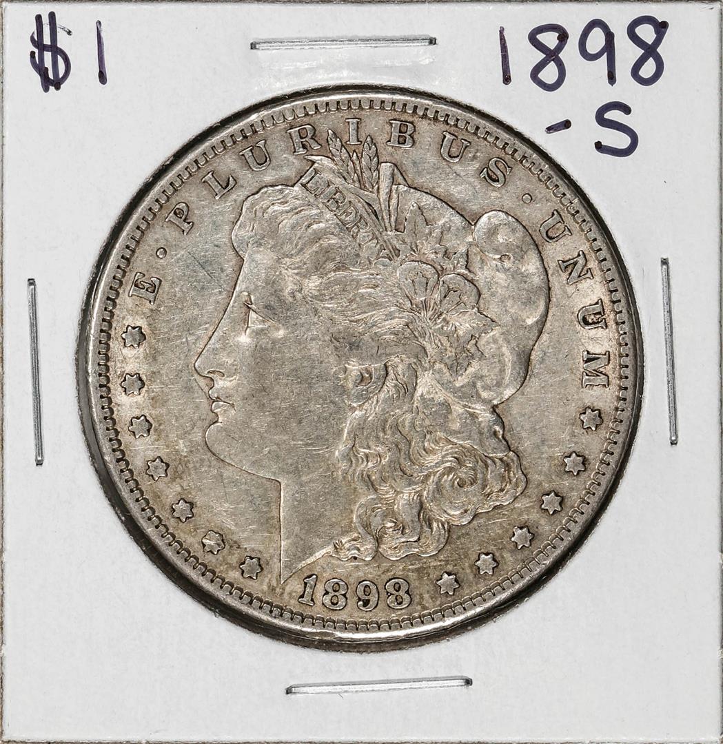 1898-S $1 Morgan Silver Dollar Coin: One 1898-S $1 Morgan Silver Dollar Coin.