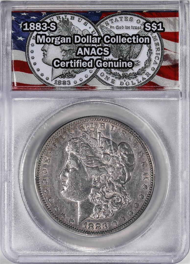 1883-S $1 Morgan Silver Dollar Coin ANACS Genuine: One 1883-S $1 Morgan Silver Dollar Coin ANACS Genuine. ANACS Certified.