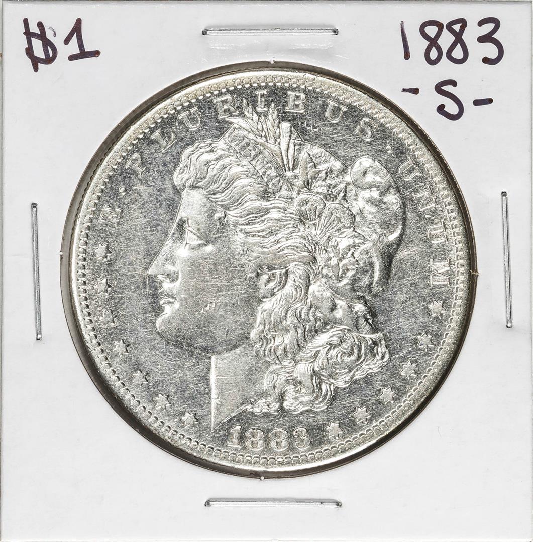 1883-S $1 Morgan Silver Dollar Coin: One 1883-S $1 Morgan Silver Dollar Coin.