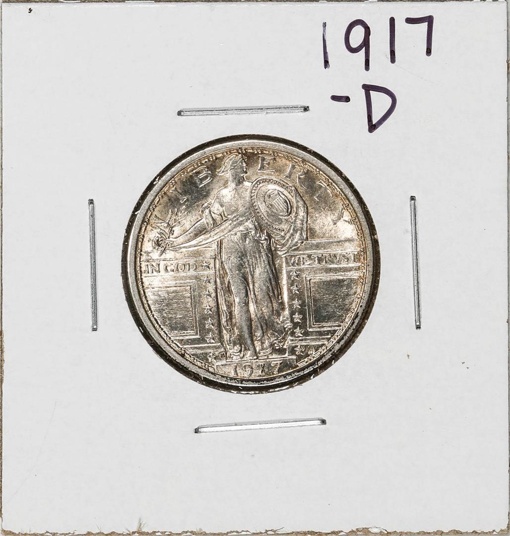 1917-D Standing Liberty Quarter Coin: One 1917-D Standing Liberty Quarter Coin.