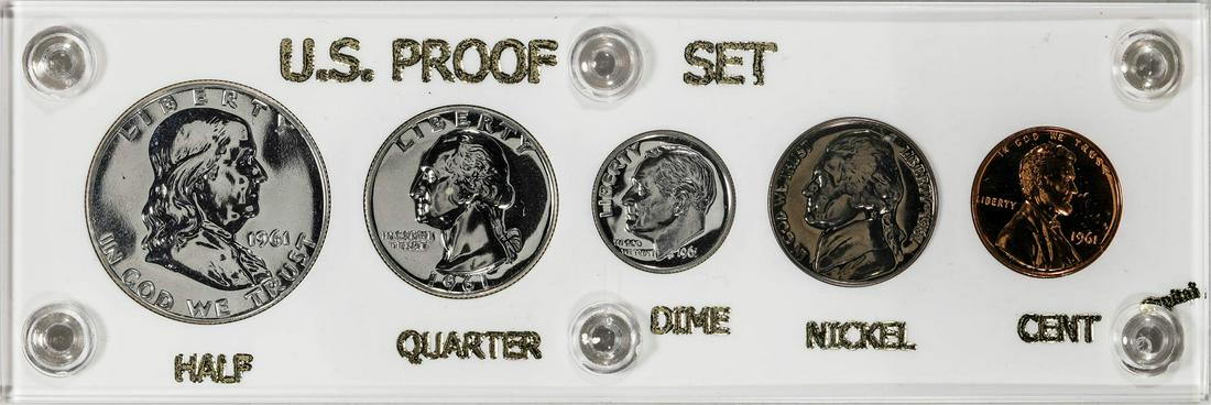 1961 (5) Coin Proof Set: One 1961 (5) Coin Proof Set.