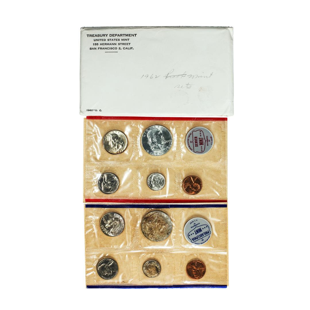 1962 P & D United States Uncirculated Mint Set: One 1962 P & D United States Uncirculated Mint Set.