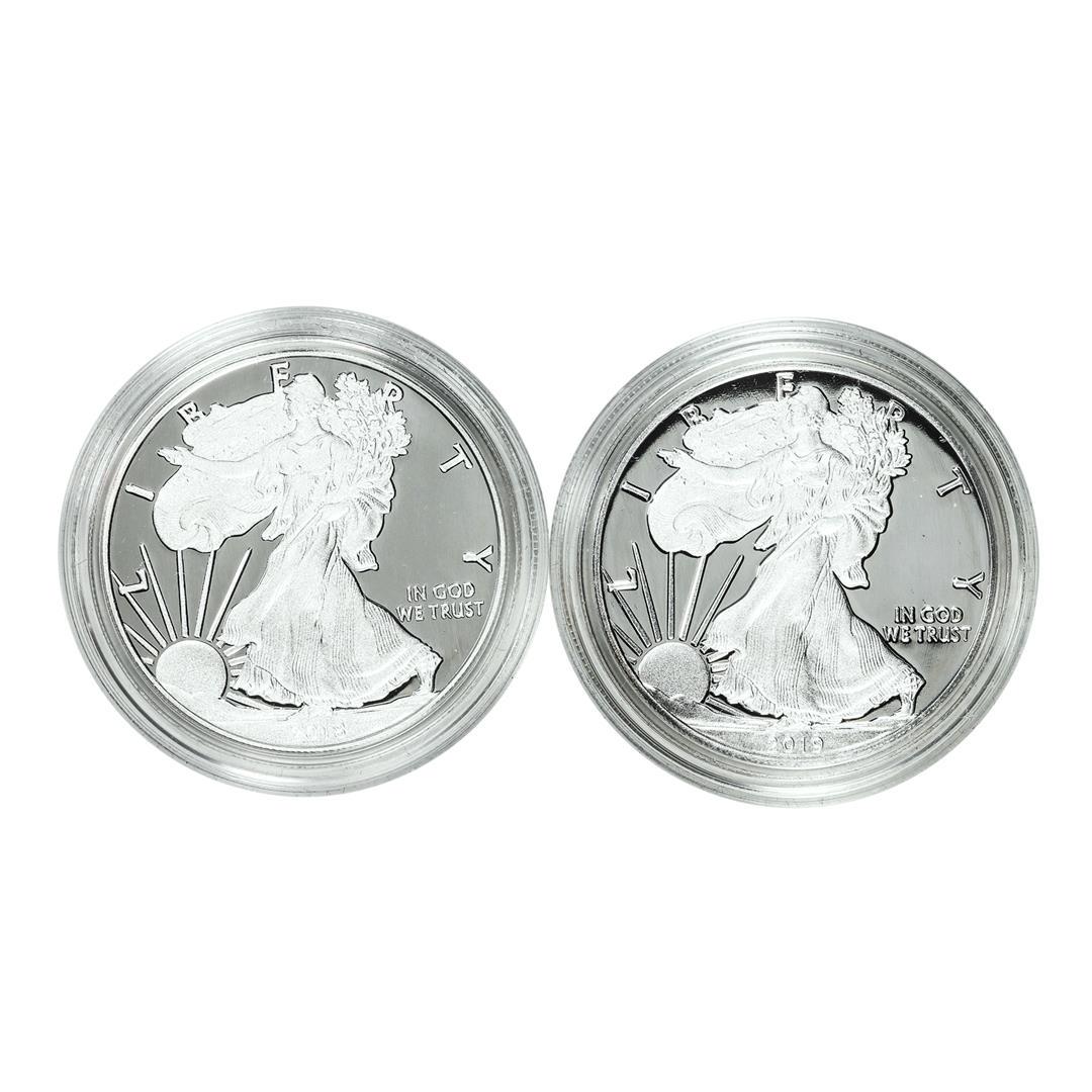 Lot of 2018-W & 2019-W $1 Proof American Silver Eagle Coins: One Lot of 2018-W & 2019-W $1 Proof American Silver Eagle Coins.