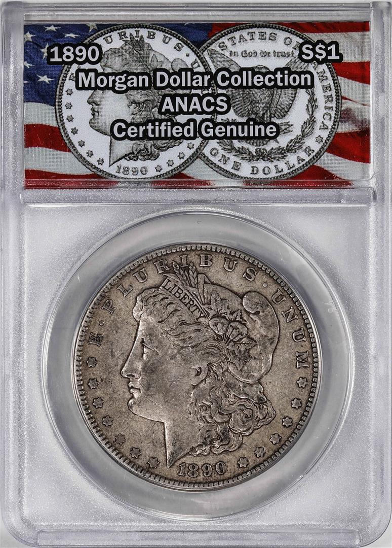 1890 $1 Morgan Silver Dollar Coin ANACS Genuine: One 1890 $1 Morgan Silver Dollar Coin ANACS Genuine. ANACS Certified.