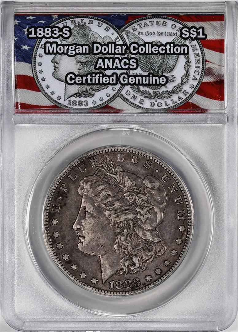 1883-S $1 Morgan Silver Dollar Coin ANACS Genuine: One 1883-S $1 Morgan Silver Dollar Coin ANACS Genuine . ANACS Certified.