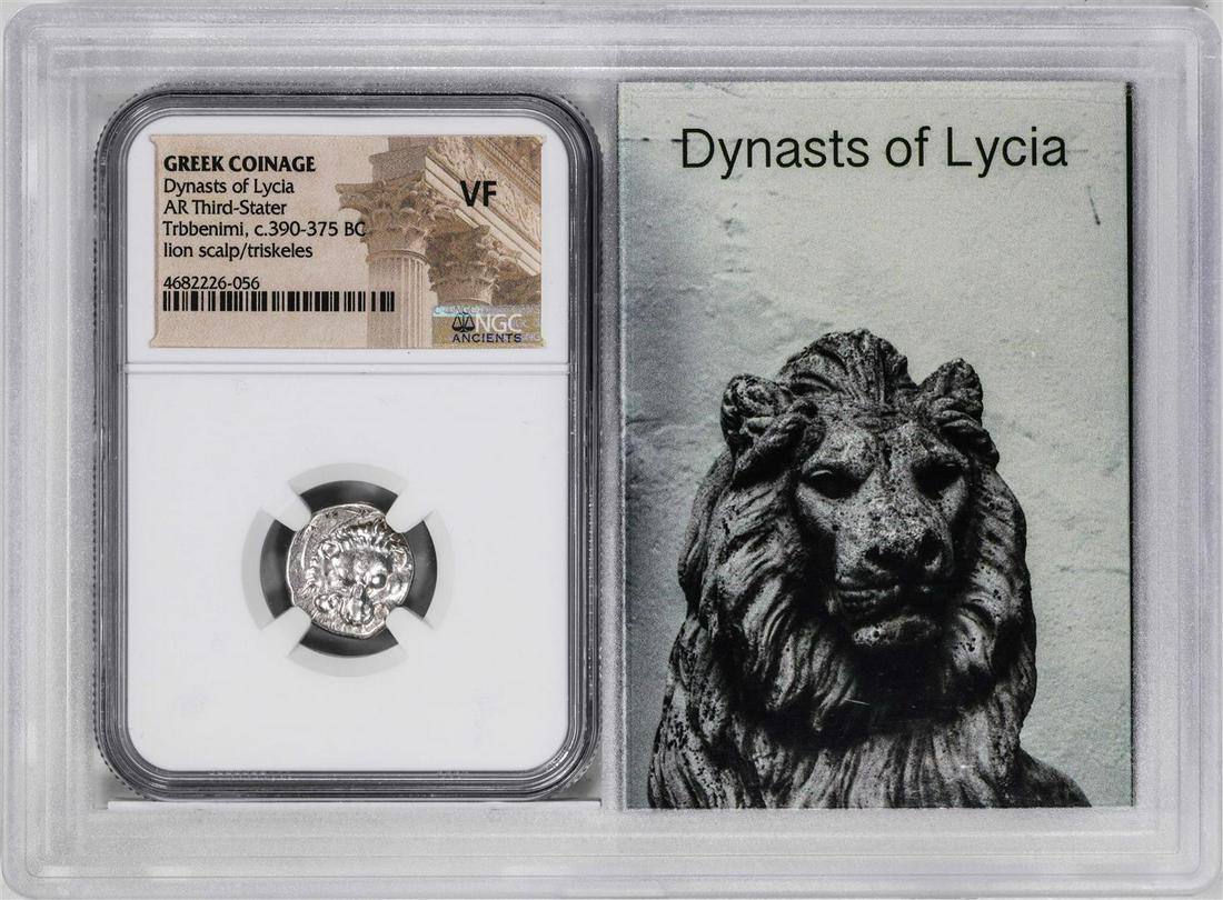Greek Dynasts of Lycia Trbbenimi c.390-375 BC AR Third-Stater Ancient Coin NGC VF: One Greek Dynasts of Lycia Trbbenimi c.390-375 BC AR Third-Stater Ancient Coin NGC VF. NGC Certified.