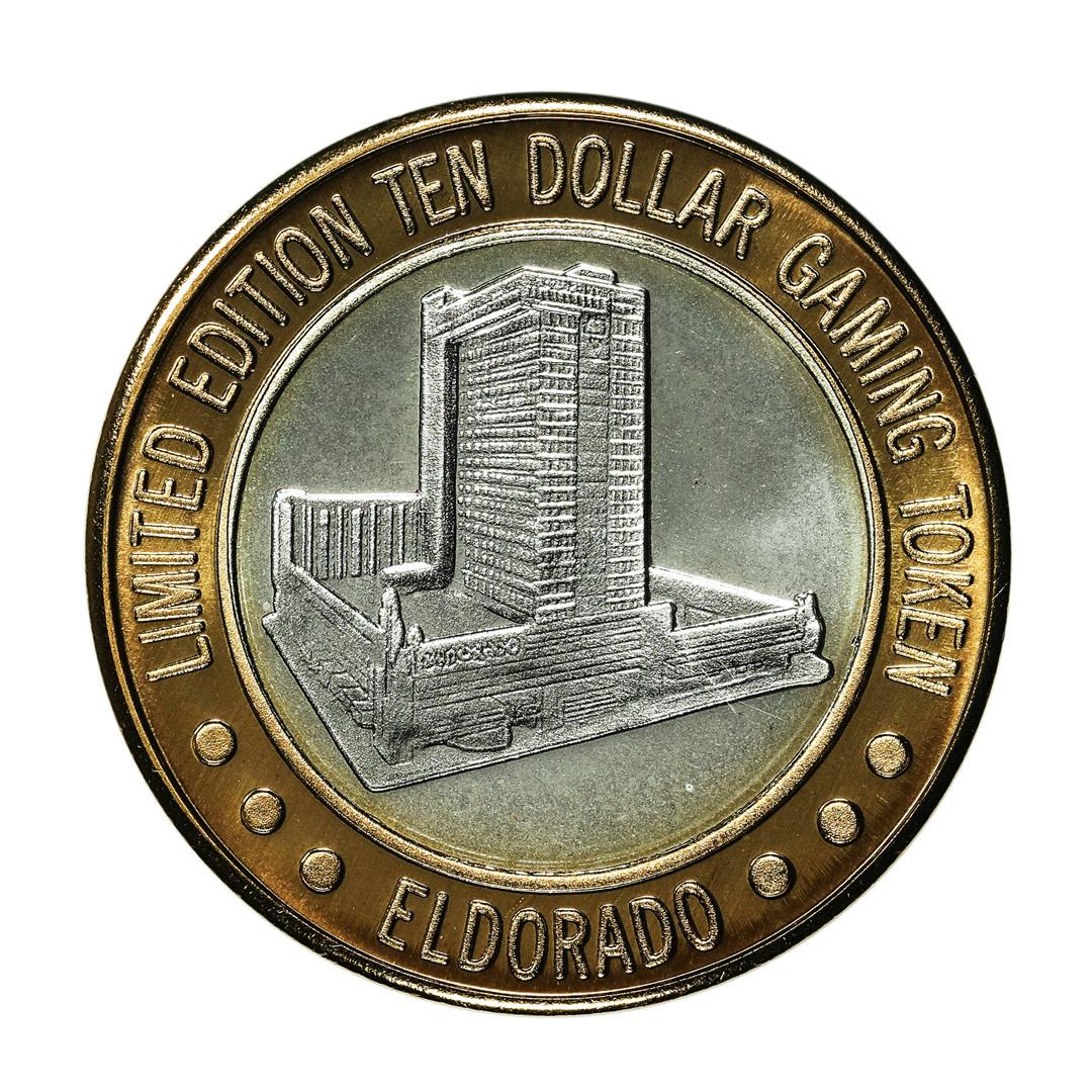 .999 Fine Silver Eldorado Reno, Nevada $10 Limited Edition Gaming Token: One .999 Fine Silver Eldorado Reno, Nevada $10 Limited Edition Gaming Token.
