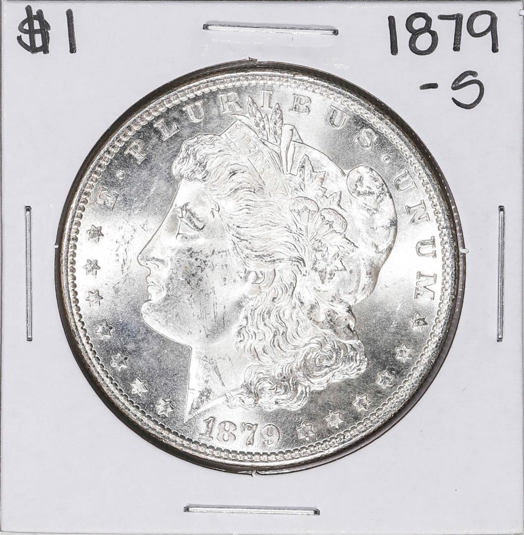 1879-S $1 Morgan Silver Dollar Coin: One 1879-S $1 Morgan Silver Dollar Coin.
