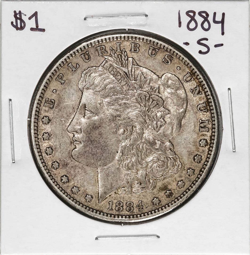 1884-S $1 Morgan Silver Dollar Coin: One 1884-S $1 Morgan Silver Dollar Coin.