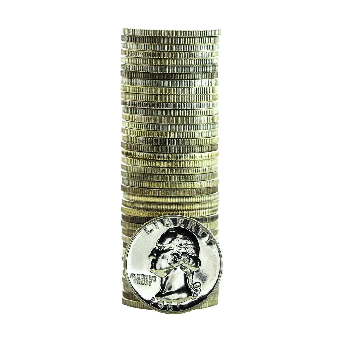 Roll of (40) Proof 1961 Washington Quarter Coins: One Roll of (40) Proof 1961 Washington Quarter Coins.