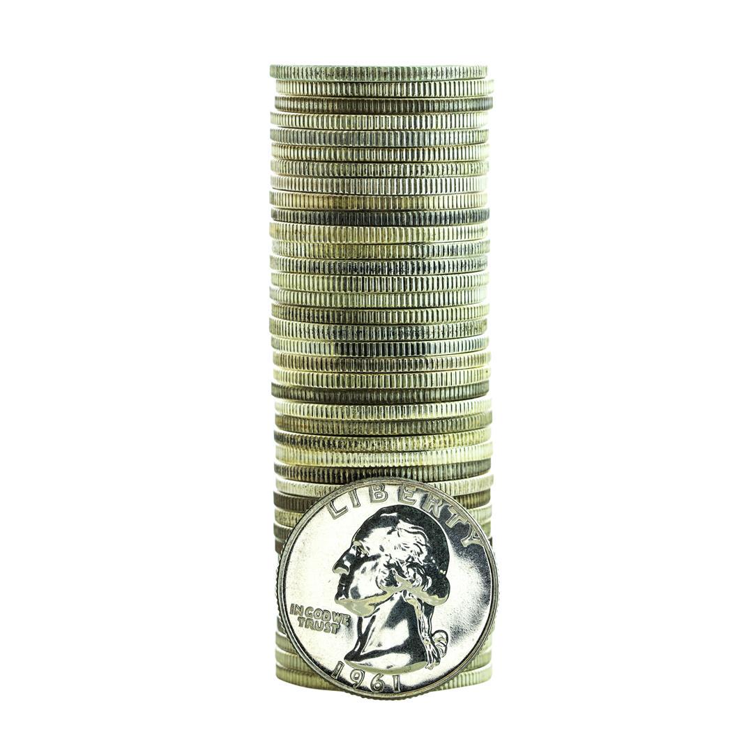 Roll of (40) Proof 1961 Washington Quarter Coins: One Roll of (40) Proof 1961 Washington Quarter Coins.