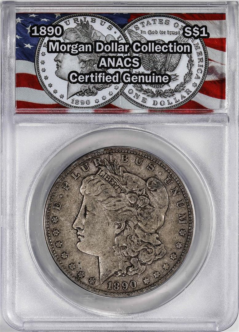 1890 $1 Morgan Silver Dollar Coin ANACS Genuine: One 1890 $1 Morgan Silver Dollar Coin ANACS Genuine. ANACS Certified.