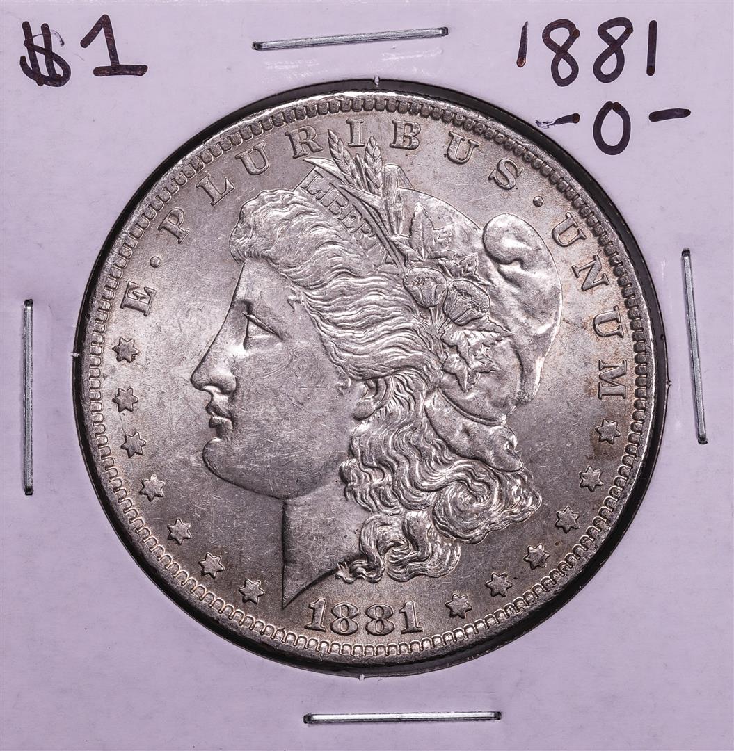 1881-O $1 Morgan Silver Dollar Coin: One 1881-O $1 Morgan Silver Dollar Coin.