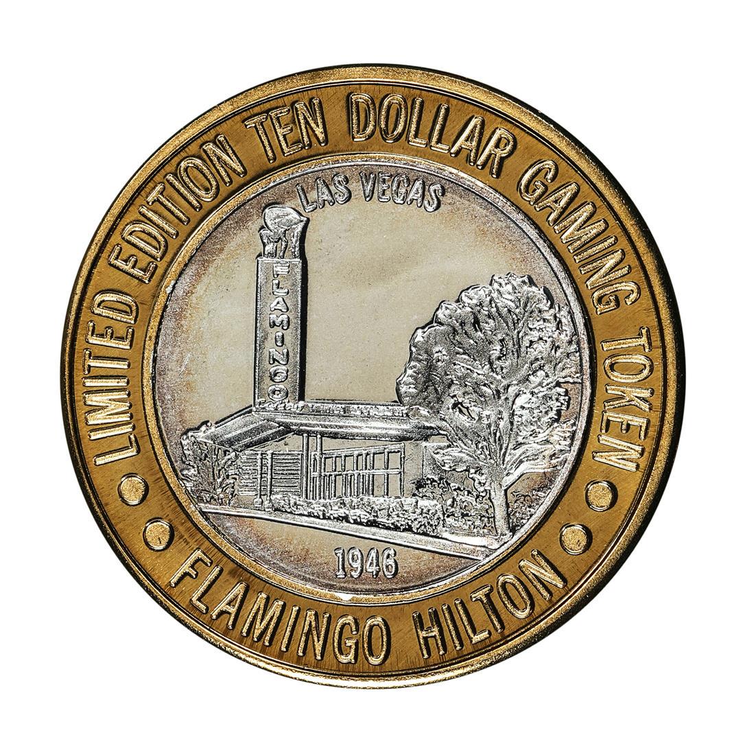 .999 Silver Flamingo Las Vegas Nevada $10 Casino Limited Edition Gaming Token: One .999 Silver Flamingo Las Vegas Nevada $10 Casino Limited Edition Gaming Token.