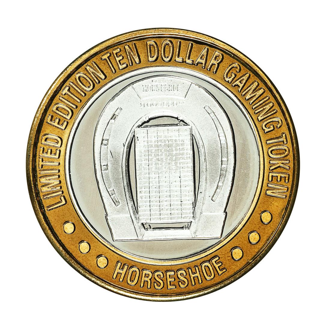 .999 Fine Silver Horseshoe Las Vegas, Nevada $10 Limited Edition Gaming Token: One .999 Fine Silver Horseshoe Las Vegas, Nevada $10 Limited Edition Gaming Token.