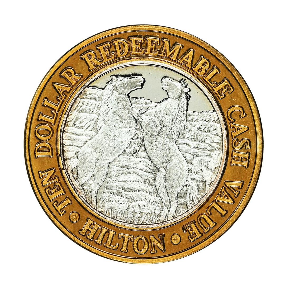 .999 Silver Reno Hilton Nevada $10 Casino Limited Edition Gaming Token: One .999 Silver Reno Hilton Nevada $10 Casino Limited Edition Gaming Token.
