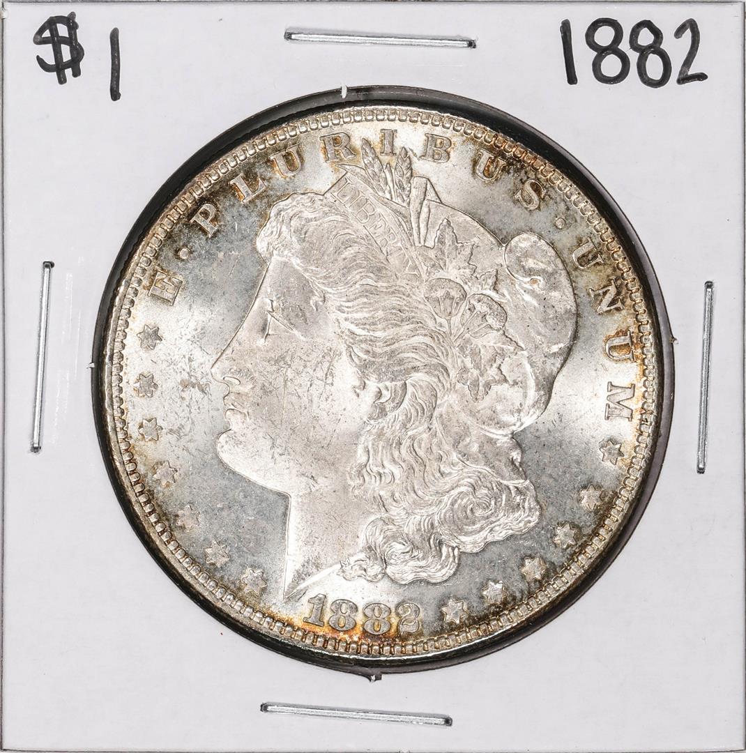 1882 $1 Morgan Silver Dollar Coin: One 1882 $1 Morgan Silver Dollar Coin.