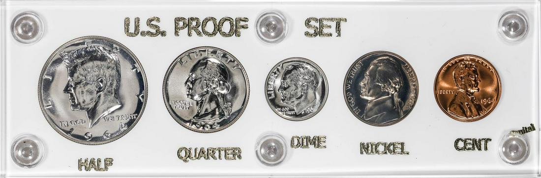 1964 (5) Coin Proof Set: One 1964 (5) Coin Proof Set.