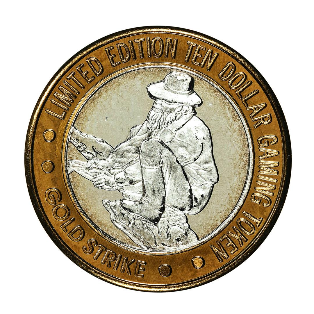 .999 Silver Gold Strike Hotel & Casino Jean, NV $10 Limited Edition Gaming Token: One .999 Silver Gold Strike Hotel & Casino Jean, NV $10 Limited Edition Gaming Token.