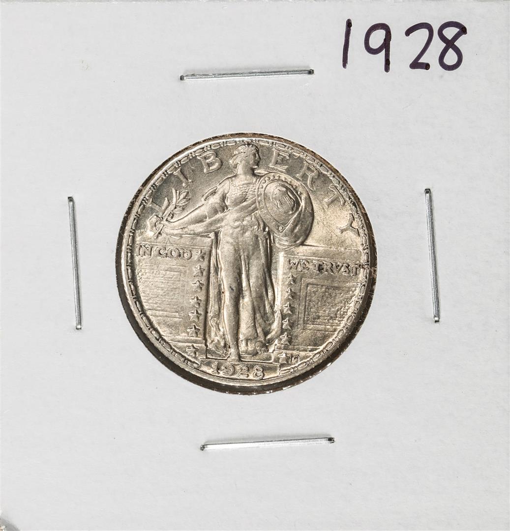 1928 Standing Liberty Quarter Coin: One 1928 Standing Liberty Quarter Coin.