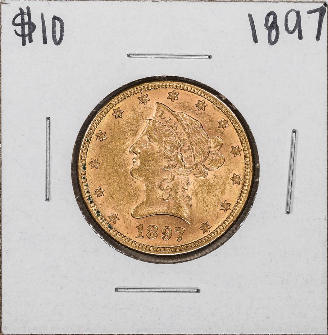 1897 $10 Liberty Head Eagle Gold Coin: One 1897 $10 Liberty Head Eagle Gold Coin.