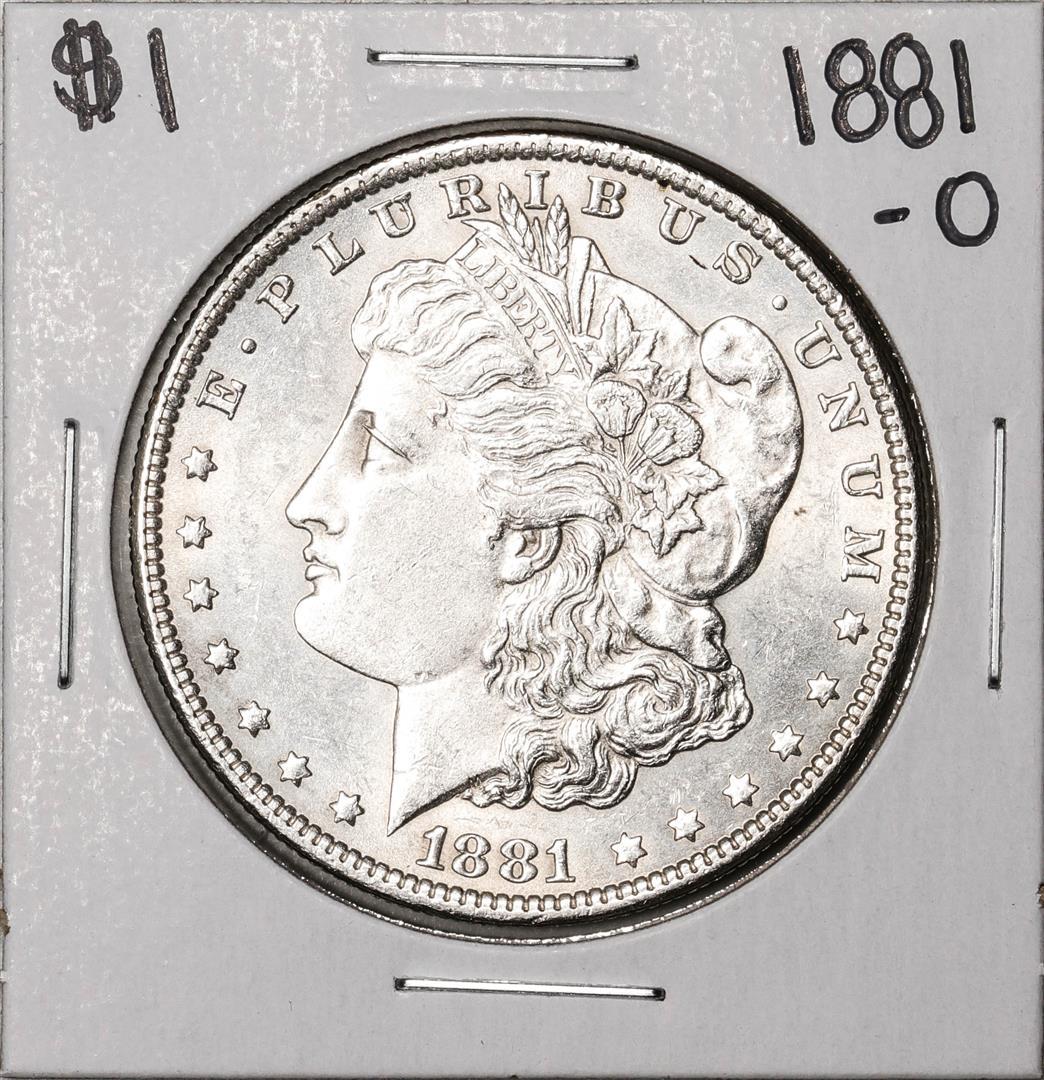 1881-O $1 Morgan Silver Dollar Coin: One 1881-O $1 Morgan Silver Dollar Coin.