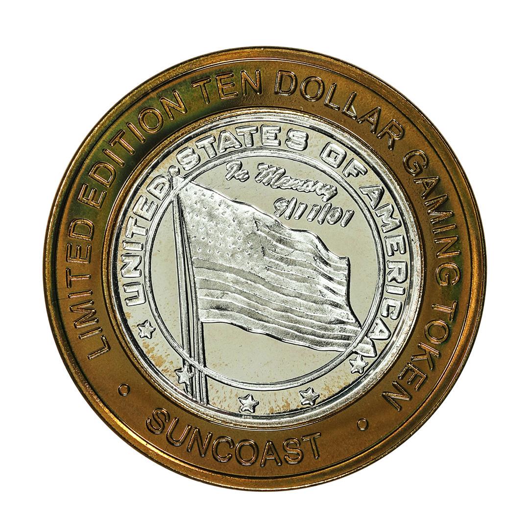 .999 Fine Silver Suncoast Las Vegas, Nevada $10 Limited Edition Gaming Token: One .999 Fine Silver Suncoast Las Vegas, Nevada $10 Limited Edition Gaming Token.