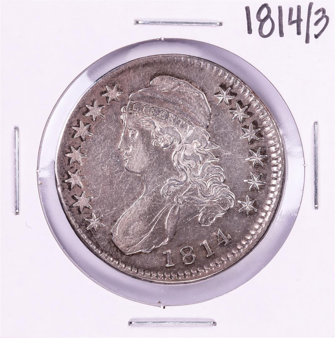 1814/3 Capped Bust Half Dollar Coin: One 1814/3 Capped Bust Half Dollar Coin.