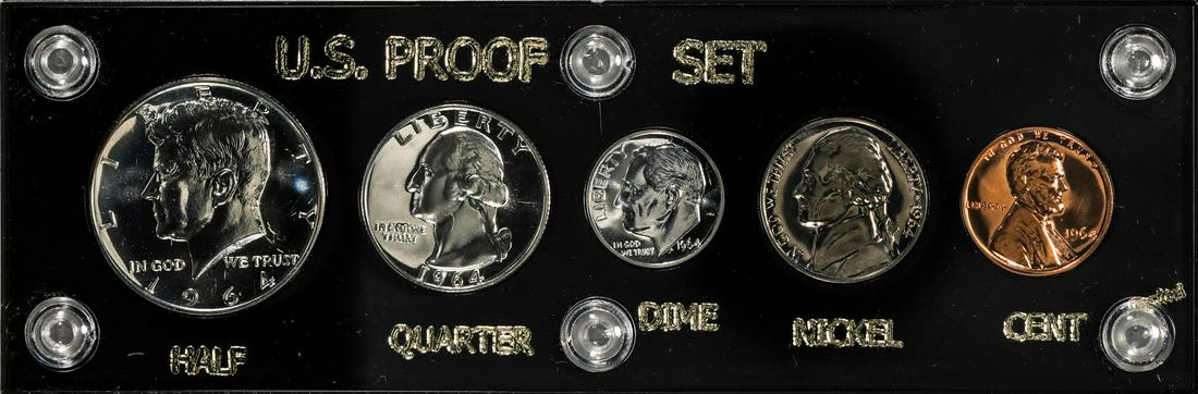 1964 (5) Coin Proof Set: One 1964 (5) Coin Proof Set.