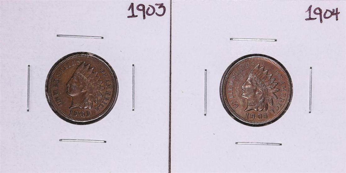 Lot of 1903-1904 Indian Head Cent Coins: One Lot of 1903-1904 Indian Head Cent Coins.