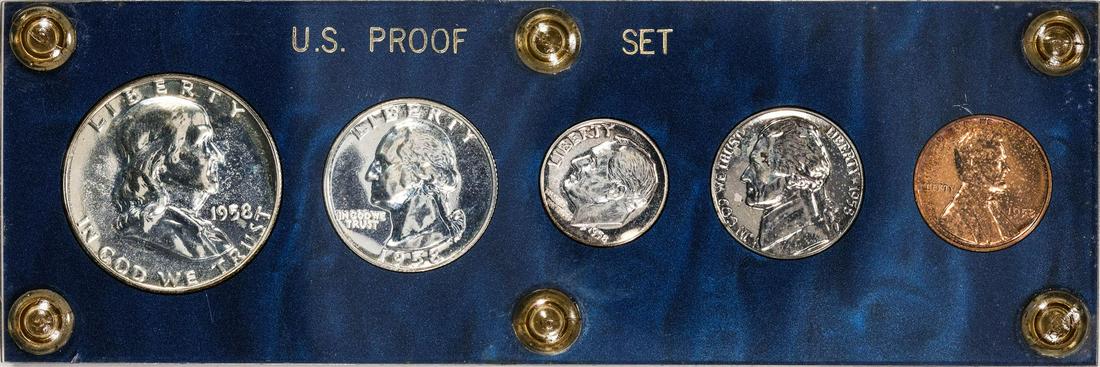 1958 (5) Coin Proof Set: One 1958 (5) Coin Proof Set.