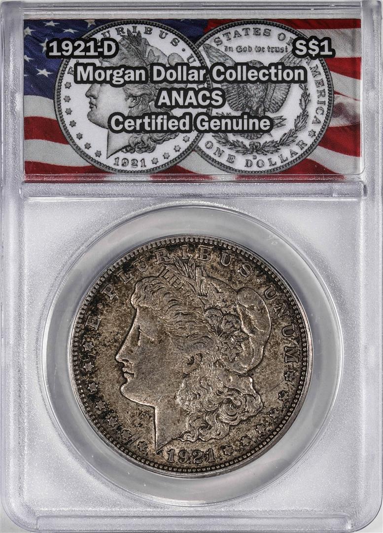1921-D $1 Morgan Silver Dollar Coin ANACS Genuine: One 1921-D $1 Morgan Silver Dollar Coin ANACS Genuine. ANACS Certified.
