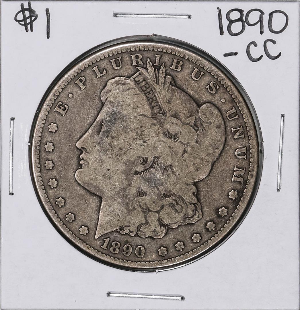 1890-CC $1 Morgan Silver Dollar Coin: One 1890-CC $1 Morgan Silver Dollar Coin.