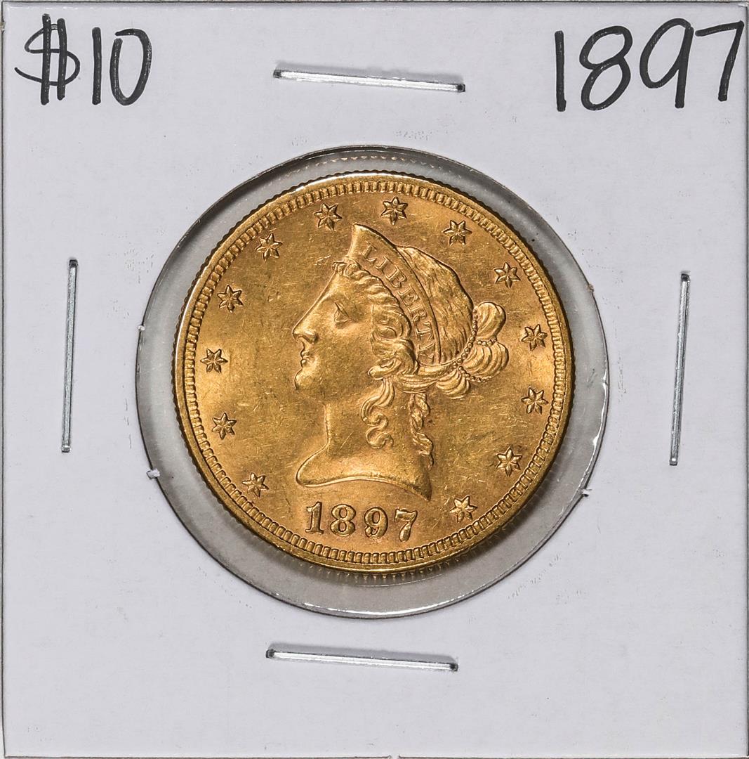 1897 $10 Liberty Head Eagle Gold Coin: One 1897 $10 Liberty Head Eagle Gold Coin.