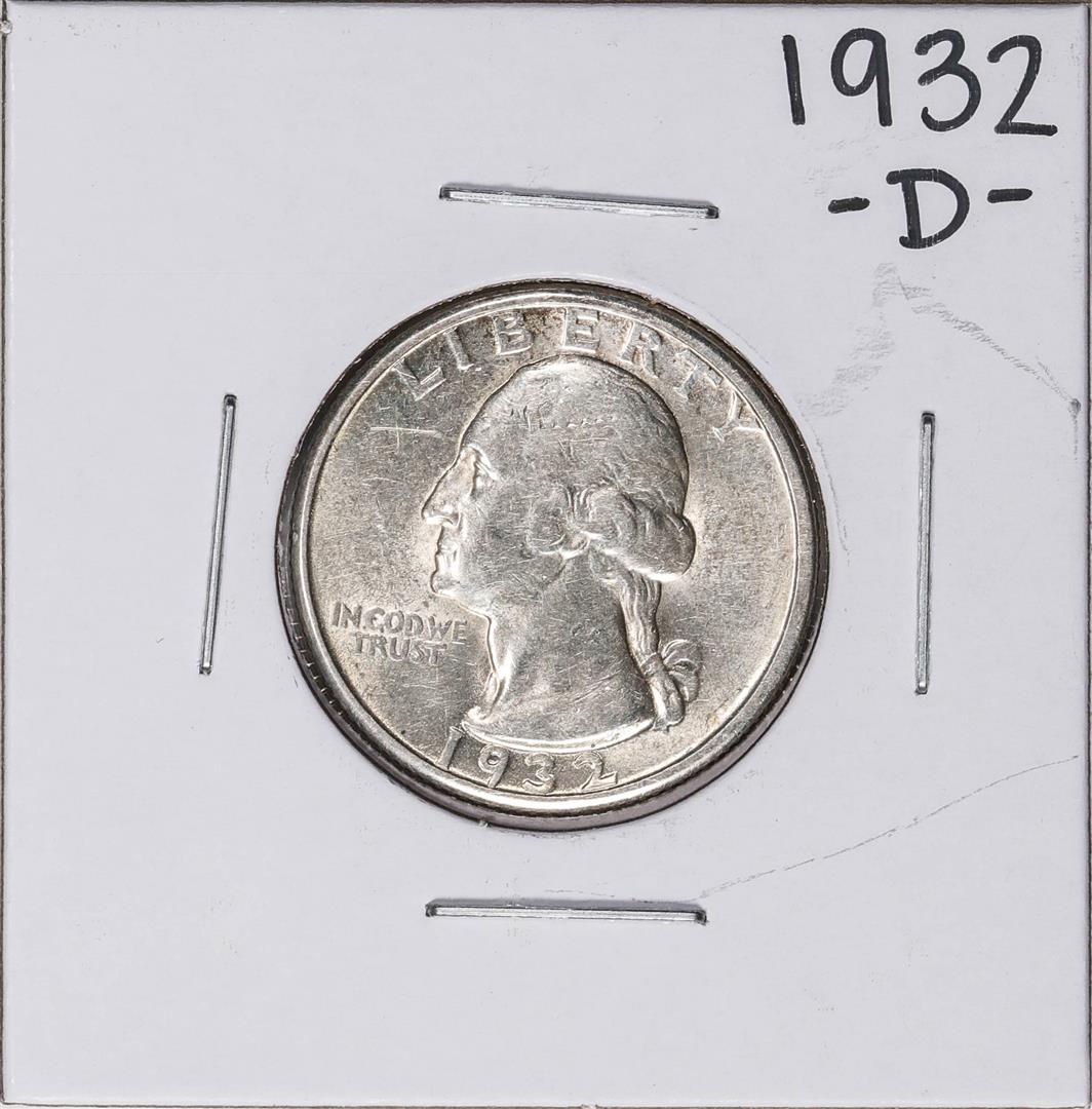 1932-D Washington Quarter Coin: One 1932-D Washington Quarter Coin.