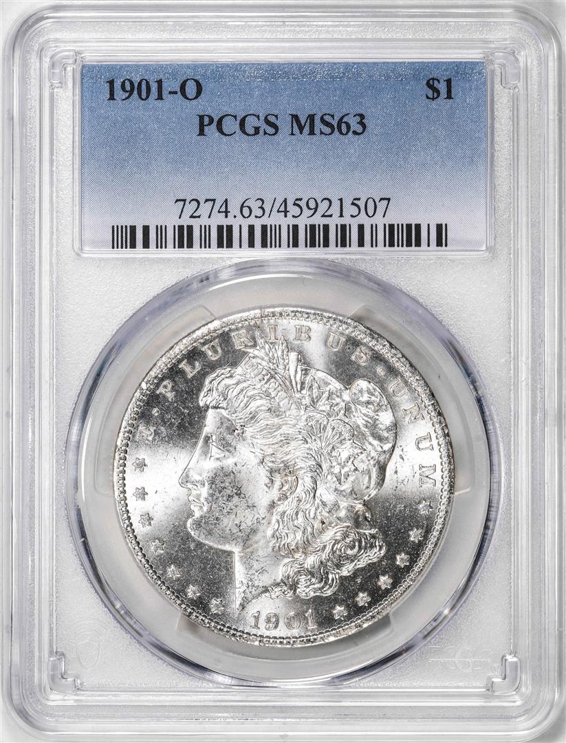 1901-O $1 Morgan Silver Dollar Coin PCGS MS63: One 1901-O $1 Morgan Silver Dollar Coin PCGS MS63. PCGS Graded.