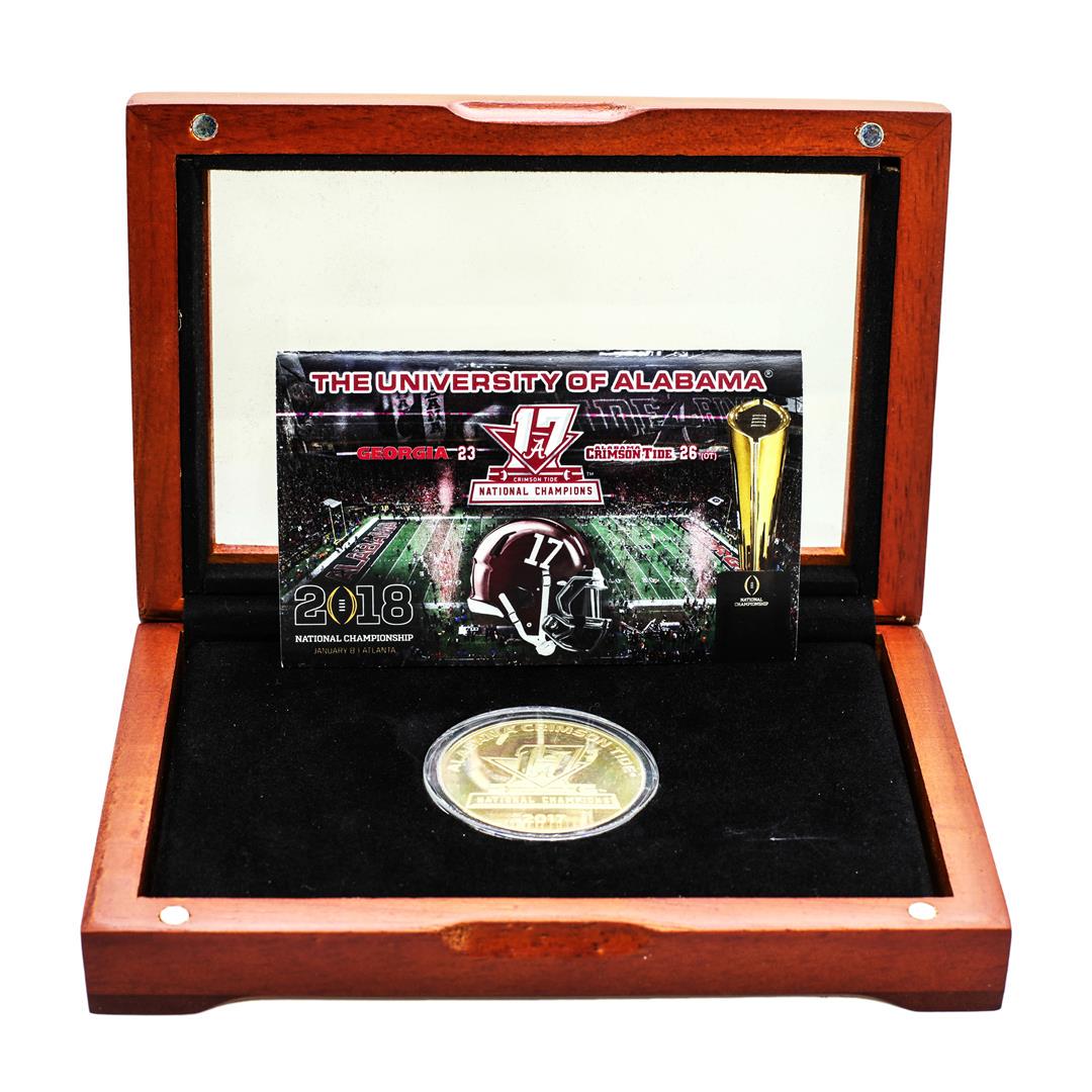 2017 Alabama National Champions 1.5 oz 24kt Gold Medal Limited Edition 1 of 17: One 2017 Alabama National Champions 1.5 oz 24kt Gold Medal Limited Edition 1 of 17.
