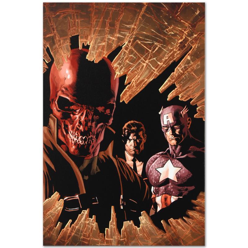 Marvel Comics "New Avengers #12" Limited Edition Giclee On Canvas: A piece of comic book history, this limited edition, from original art by Mike Deodato Jr., depicts Red Skull, Captain America and Nick Fury. Brazilian artist Mike Deodato Jr. has become an enduring f