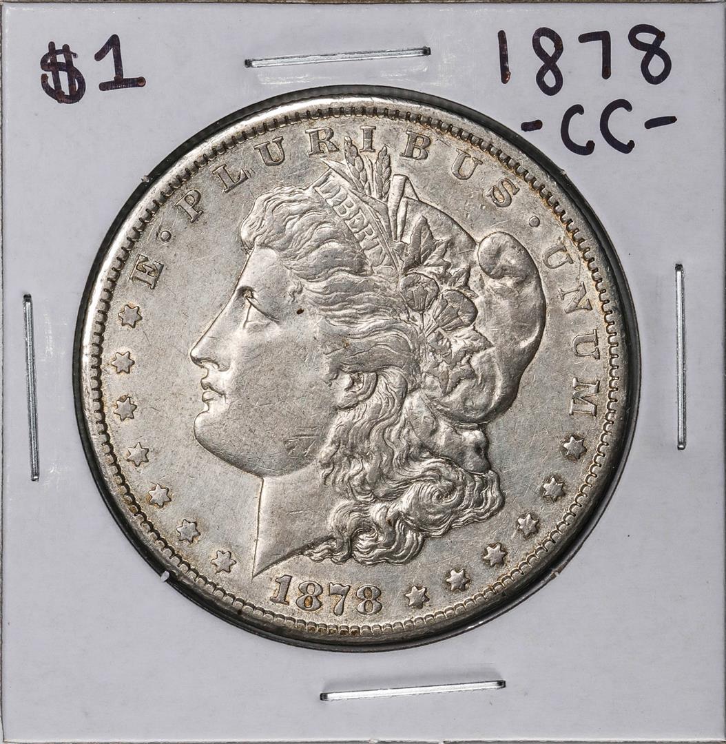 1878-CC $1 Morgan Silver Dollar Coin: One 1878-CC $1 Morgan Silver Dollar Coin.