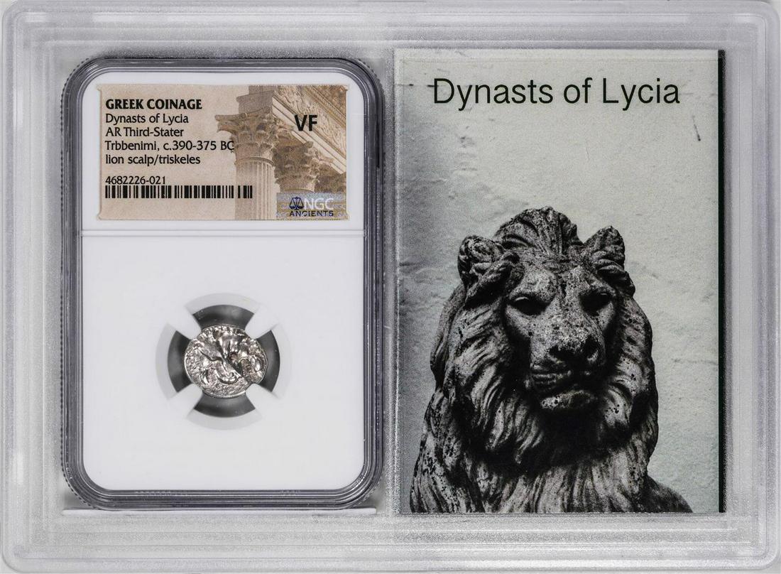 Greek Dynasts of Lycia Trbbenimi c.390-375 BC AR Third-Stater Ancient Coin NGC VF: One Greek Dynasts of Lycia Trbbenimi c.390-375 BC AR Third-Stater Ancient Coin NGC VF. NGC Certified.