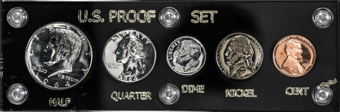 1964 (5) Coin Proof Set: One 1964 (5) Coin Proof Set.