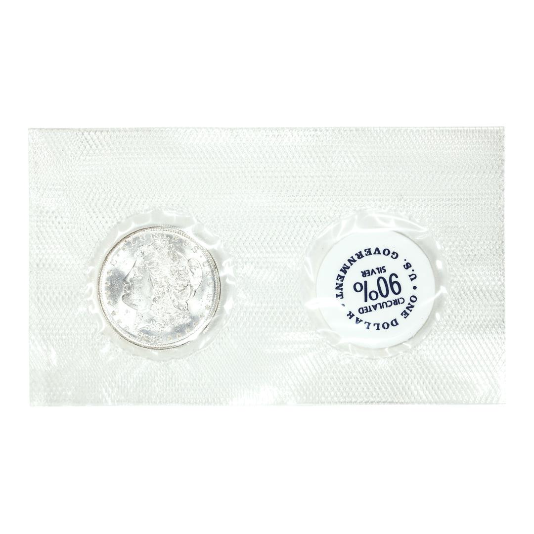1883-O $1 Morgan Silver Dollar Coin in GSA Soft Pack: One 1883-O $1 Morgan Silver Dollar Coin in GSA Soft Pack.