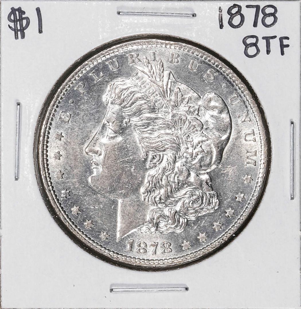 1878 8TF $1 Morgan Silver Dollar Coin: One 1878 8TF $1 Morgan Silver Dollar Coin.