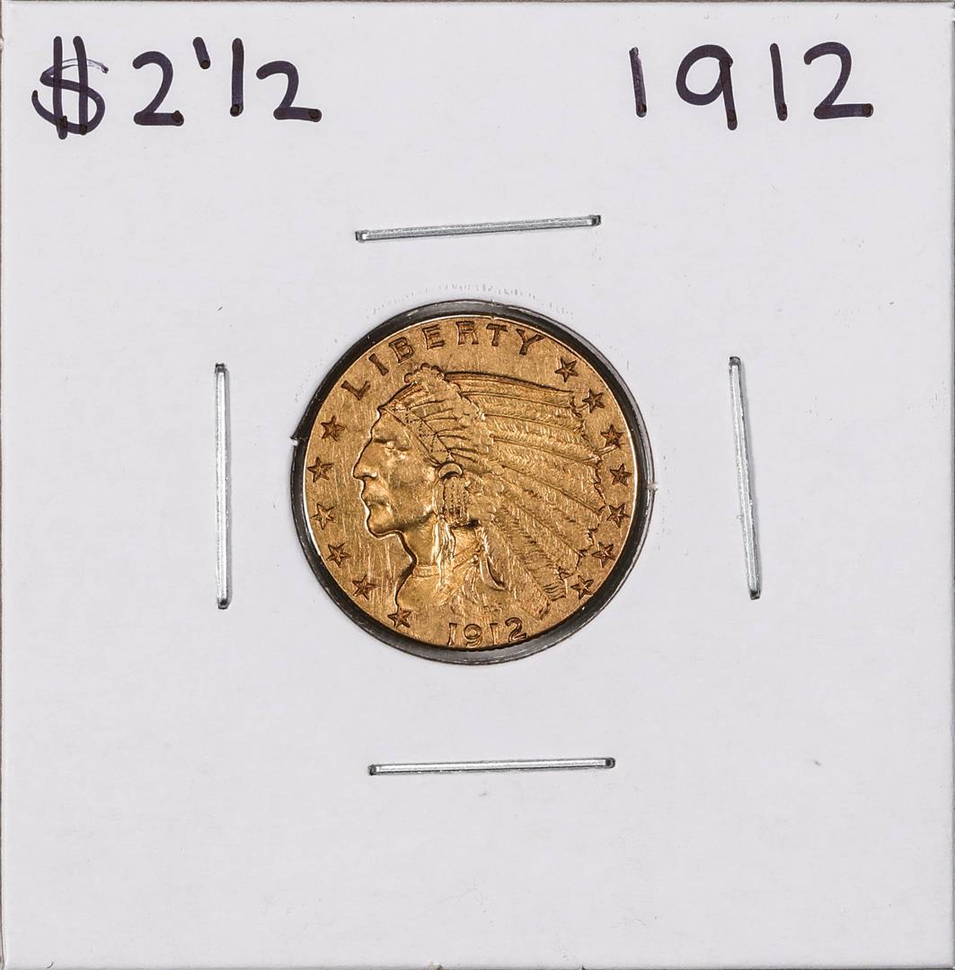 1912 $2 1/2 Indian Head Quarter Eagle Gold Coin: One 1912 $2 1/2 Indian Head Quarter Eagle Gold Coin.