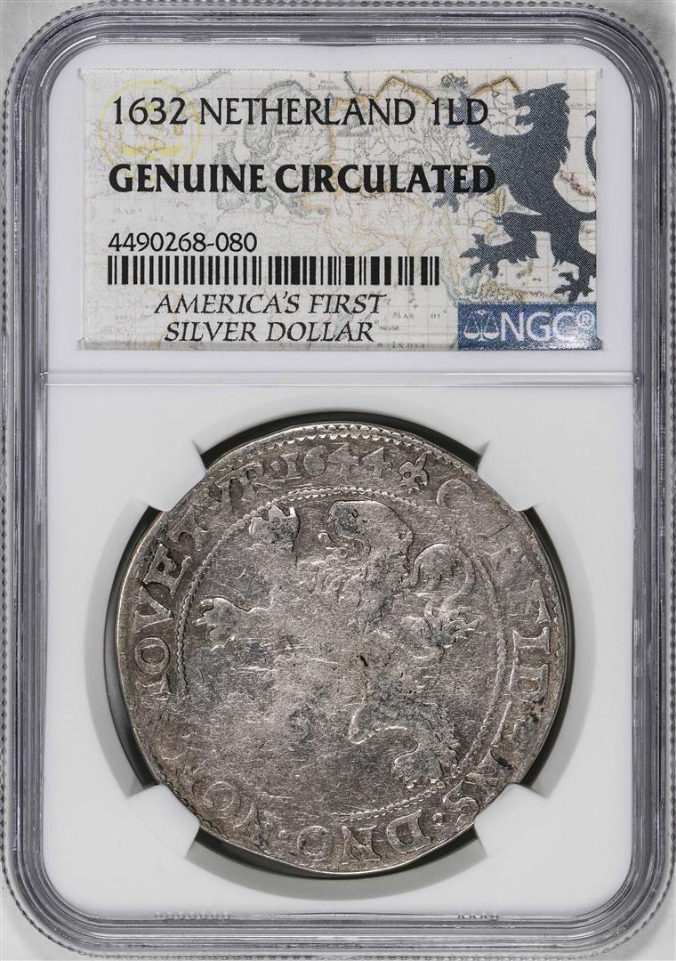 1632 Netherland Dutch Lion Daalder Silver Coin NGC Genuine Circulated: One 1632 Netherland Dutch Lion Daalder Silver Coin NGC Genuine Circulated. NGC Certified.