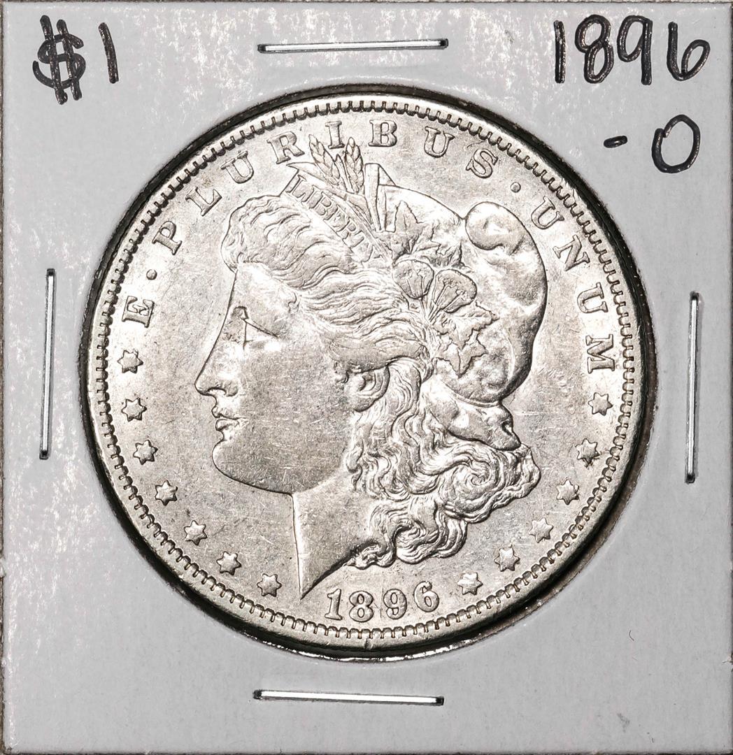 1896-O $1 Morgan Silver Dollar Coin: One 1896-O $1 Morgan Silver Dollar Coin.