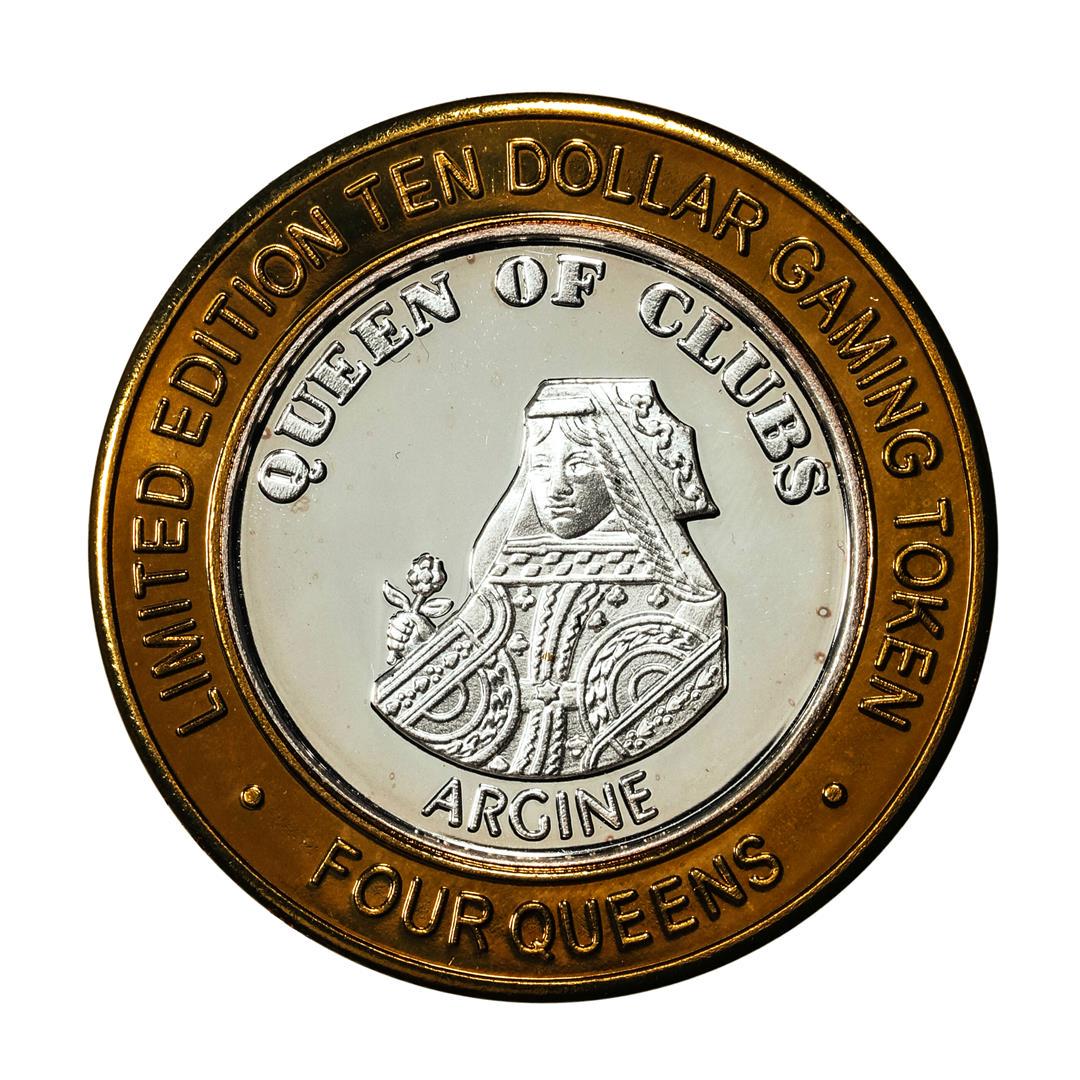 .999 Silver Four Queens Casino Hotel Las Vegas, NV $10 Limited Edition Gaming Token: One .999 Silver Four Queens Casino Hotel Las Vegas, NV $10 Limited Edition Gaming Token.