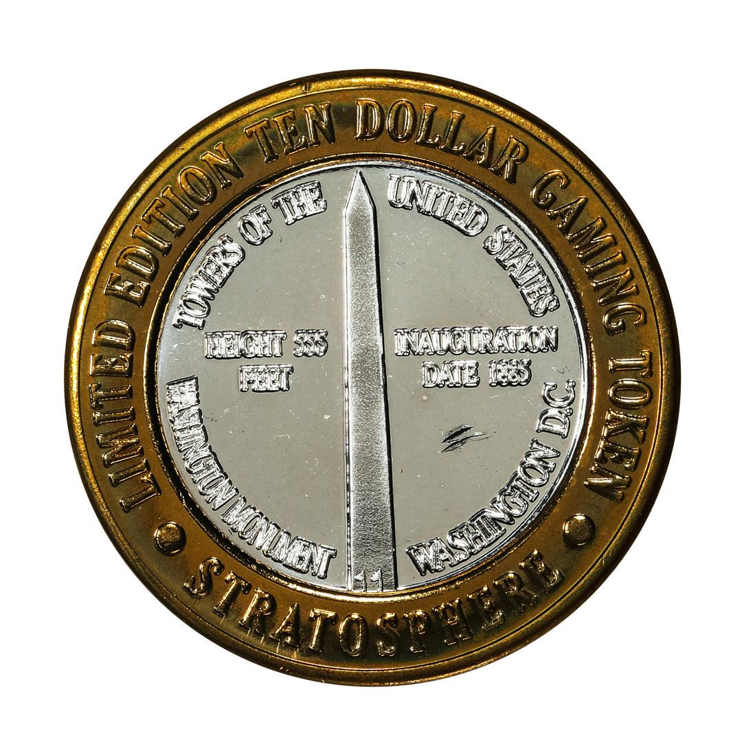 .999 Silver Stratosphere Las Vegas, Nevada $10 Casino Limited Edition Gaming Token: One .999 Silver Stratosphere Las Vegas, Nevada $10 Casino Limited Edition Gaming Token.